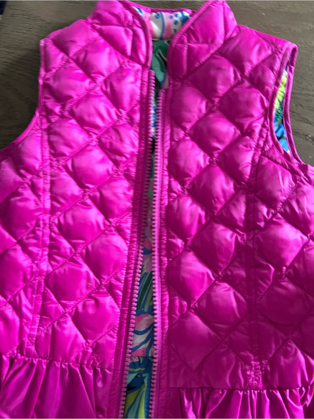 Lilly Pulitzer Hot Pink Quilted Vest Reversible